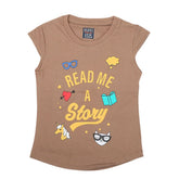 Girls Half Sleeves Printed T-Shirt 4705 16-24 - Brown, Kids, Girls T-Shirts, Chase Value, Chase Value