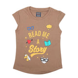 Girls Half Sleeves Printed T-Shirt 4705 16-24 - Brown, Kids, Girls T-Shirts, Chase Value, Chase Value