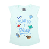 Girls Half Sleeves Printed T-Shirt 4705 16-24 - Cyan, Kids, Girls T-Shirts, Chase Value, Chase Value
