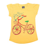 Girls Half Sleeves Printed T-Shirt - Yellow, Kids, Girls T-Shirts, Chase Value, Chase Value