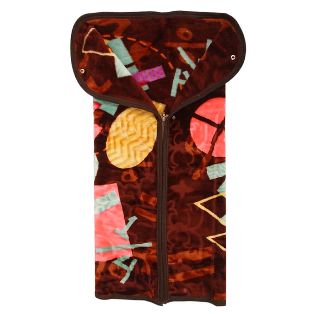 Newborn Kids Zipper Blanket - Dark Brown, Kids Blanket, Chase Value, Chase Value