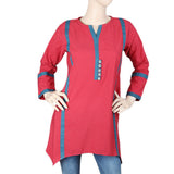 Women's Plain Printed Kurti - Red, Women, Ready Kurtis, Chase Value, Chase Value