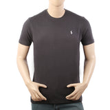 Men's Half Sleeves Round Neck Logo T-Shirt - Grey, Men's T-Shirts & Polos, Chase Value, Chase Value