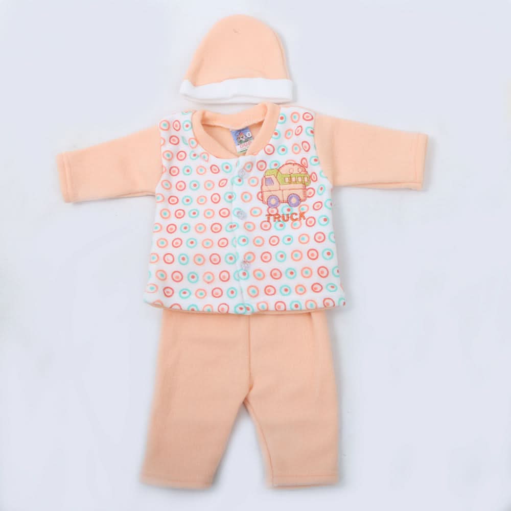 Newborn Boys Full Sleeves Polar Suit - Peach, Kids, NB Boys Sets And Suits, Chase Value, Chase Value