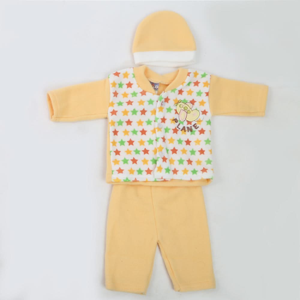 Newborn Boys Full Sleeves Polar Suit - Yellow, Kids, NB Boys Sets And Suits, Chase Value, Chase Value