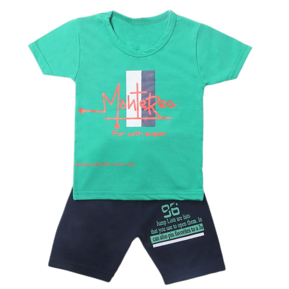 Boys Half Sleeves Short Suit - Green, Kids, Boys Sets And Suits, Chase Value, Chase Value