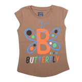 Girls Half Sleeves Printed T-Shirt 4708 16-24 - Brown, Kids, Girls T-Shirts, Chase Value, Chase Value