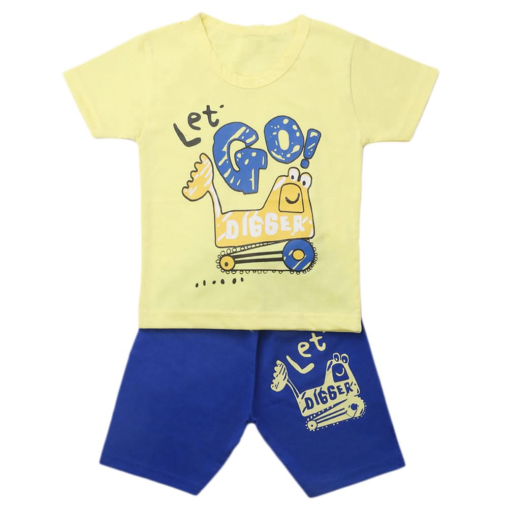 Boys Half Sleeves Short Suit - Lemon, Kids, Boys Sets And Suits, Chase Value, Chase Value