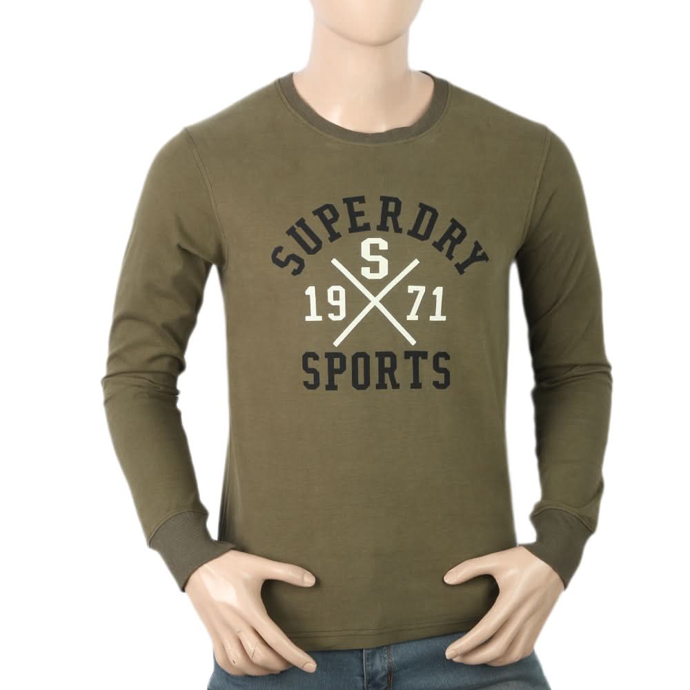 Men's Round Neck Printed T-Shirt - Green, Men, T-Shirts And Polos, Chase Value, Chase Value