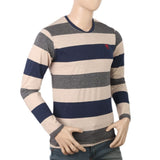 Men's Round Neck Yarn Dyed T-Shirt - Navy Blue, Men, T-Shirts And Polos, Chase Value, Chase Value