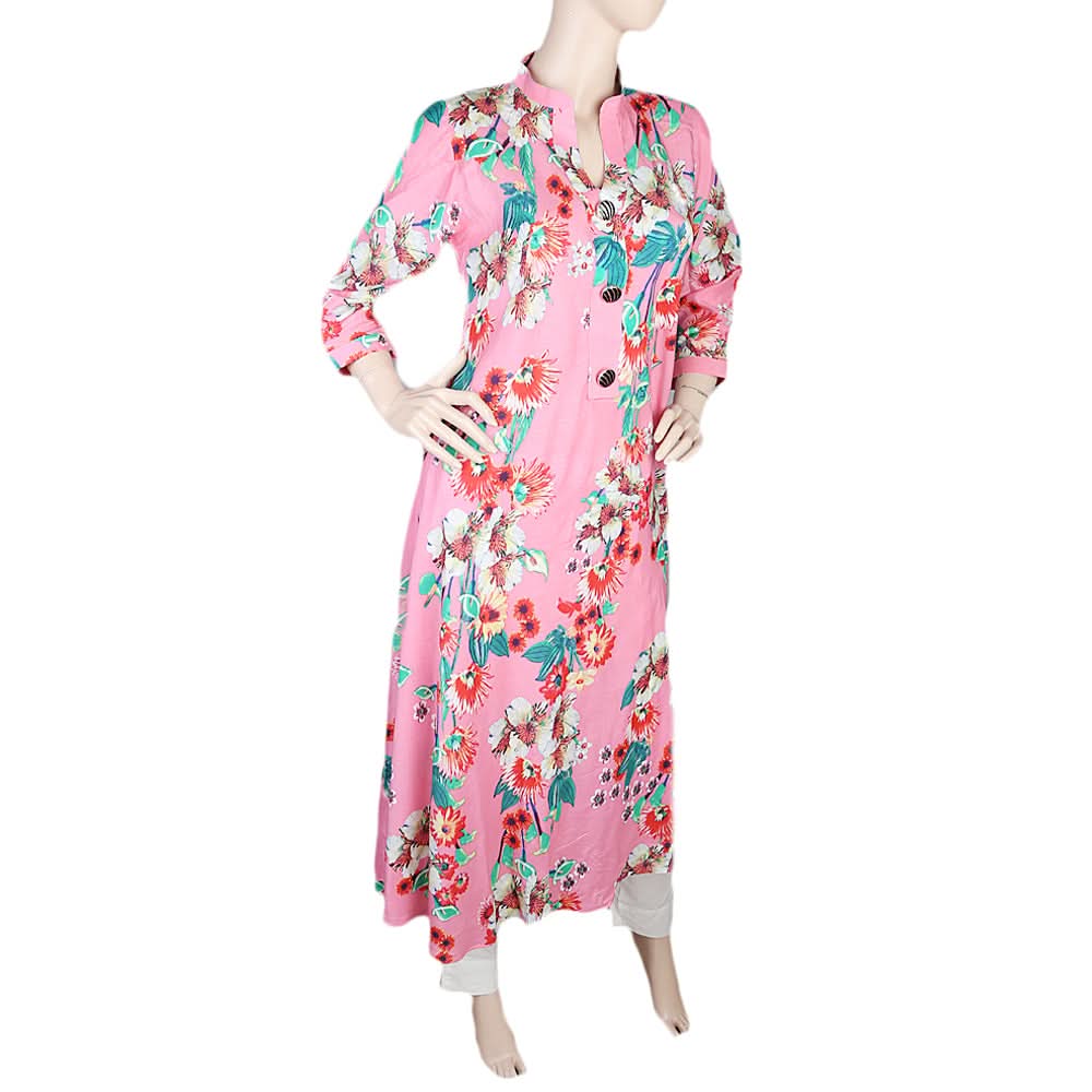 Women's Printed Full Sleeves Long Top - Pink, Women, T-Shirts And Tops, Chase Value, Chase Value