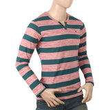 Men's Round Neck Yarn Dyed T-Shirt - Pink, Men, T-Shirts And Polos, Chase Value, Chase Value