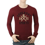 Men's Round Neck Printed T-Shirt - Maroon, Men, T-Shirts And Polos, Chase Value, Chase Value