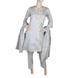 Women's Fancy 3 Piece Suit - Grey, Women, Shalwar Suits, Chase Value, Chase Value