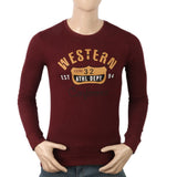 Men's Round Neck Printed T-Shirt - Maroon, Men, T-Shirts And Polos, Chase Value, Chase Value