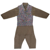 Boys Waistcoat Suit - Olive Green, Kids, Boys Shalwar Kameez, Chase Value, Chase Value