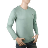 Men's Full Sleeves Logo T-Shirt - Cyan, Men, T-Shirts And Polos, Chase Value, Chase Value