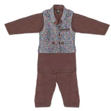 Boys Waistcoat Suit - Dark Brown, Kids, Boys Shalwar Kameez, Chase Value, Chase Value