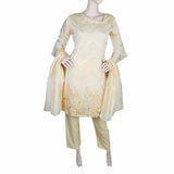 Women's Fancy 3 Piece Suit - Golden, Women, Shalwar Suits, Chase Value, Chase Value