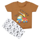 Boys Half Sleeves Short Suit - Dark Brown, Kids, Boys Sets And Suits, Chase Value, Chase Value