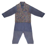 Boys Waistcoat Suit - Purple, Kids, Boys Shalwar Kameez, Chase Value, Chase Value