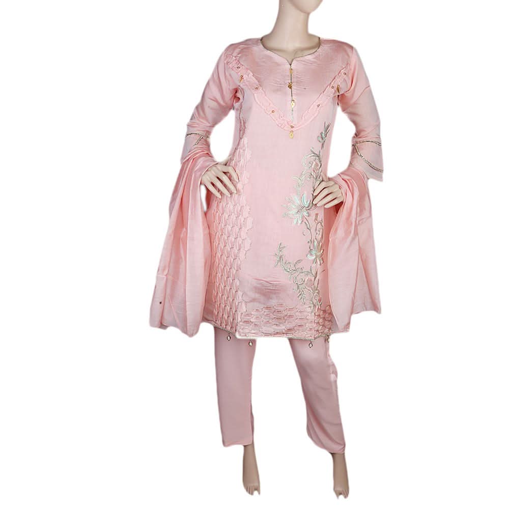 Women's Fancy 3 Piece Suit - Pink, Women, Shalwar Suits, Chase Value, Chase Value