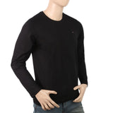Men's Full Sleeves Logo T-Shirt - Black, Men, T-Shirts And Polos, Chase Value, Chase Value