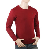 Men's Full Sleeves Logo T-Shirt - Maroon, Men, T-Shirts And Polos, Chase Value, Chase Value