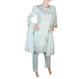 Women's Fancy 3 Piece Suit - Cyan, Women, Shalwar Suits, Chase Value, Chase Value