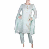 Women's Fancy 3 Piece Suit - Cyan, Women, Shalwar Suits, Chase Value, Chase Value