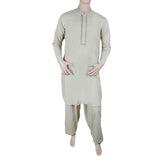Men's Embroidered Shalwar Kameez Band Collar- Light Green, Men's Fashion, Chase Value, Chase Value