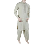 Men's Embroidered Shalwar Kameez Band Collar- Light Green, Men's Fashion, Chase Value, Chase Value
