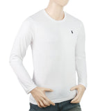 Men's Full Sleeves Logo T-Shirt - White, Men, T-Shirts And Polos, Chase Value, Chase Value