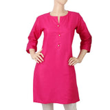Women's Basic Plain Kurti - Pink, Women, Ready Kurtis, Chase Value, Chase Value