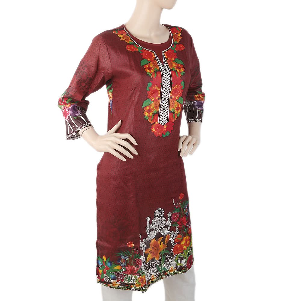 Women's Kurti - Maroon, Women, Ready Kurtis, Chase Value, Chase Value