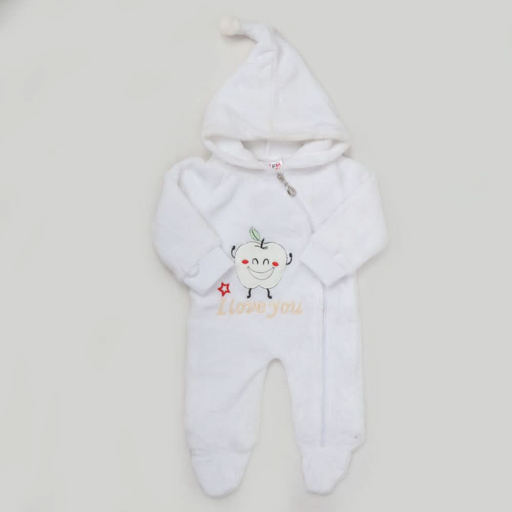 Newborn Unisex Full Sleeves Romper - White, Kids, NB Boys Rompers, Chase Value, Chase Value