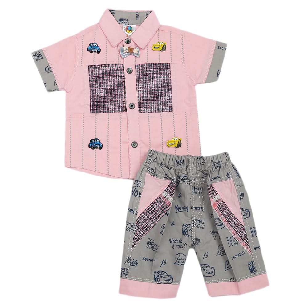 Newborn Boys Half Sleeves Suit - Pink, Kids, Newborn Boys Sets And Suits, Chase Value, Chase Value