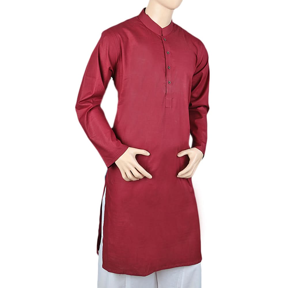 Men's Basic Kurta - Maroon, Men, Kurtas, Chase Value, Chase Value