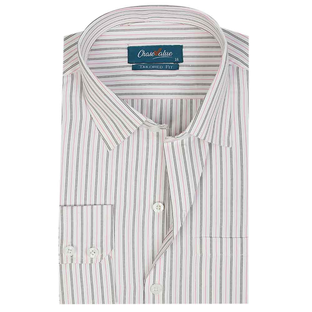 Men's Formal Stripe Shirt - Pink, Men's Shirts, Chase Value, Chase Value