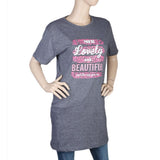 Women's Half Sleeves Printed T-Shirt - Grey, Women, T-Shirts And Tops, Chase Value, Chase Value