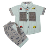 Newborn Boys Half Sleeves Suit - Sea Green, Kids, Newborn Boys Sets And Suits, Chase Value, Chase Value