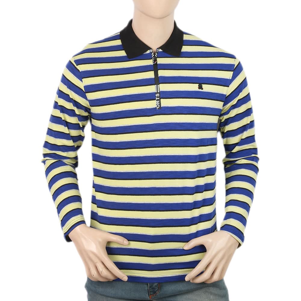 Men's Yarn Dyed Full Sleeves Polo T-Shirt - Multi, Men, T-Shirts And Polos, Chase Value, Chase Value