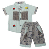 Newborn Boys Half Sleeves Suit - Sea Green, Kids, Newborn Boys Sets And Suits, Chase Value, Chase Value