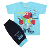 Boys Short Half Sleeves Suit - Blue, Kids, Boys Sets And Suits, Chase Value, Chase Value