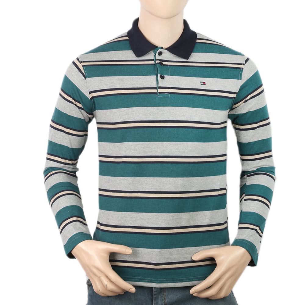 Men's Yarn Dyed Full Sleeves Polo T-Shirt - Multi, Men, T-Shirts And Polos, Chase Value, Chase Value
