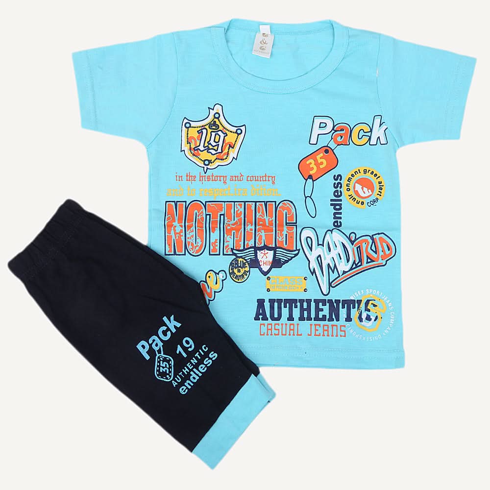 Boys Short Half Sleeves Suit - Blue, Kids, Boys Sets And Suits, Chase Value, Chase Value