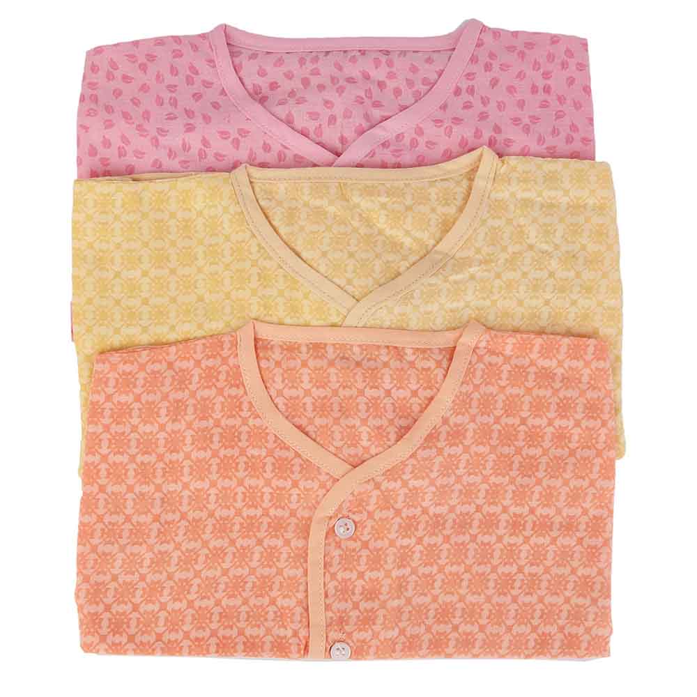 New Born Half sleeves 3pcs Jhabla Set - Multi, Kids, NB Boys Sets And Suits, Kids, NB Girls Sets And Suits, Chase Value, Chase Value