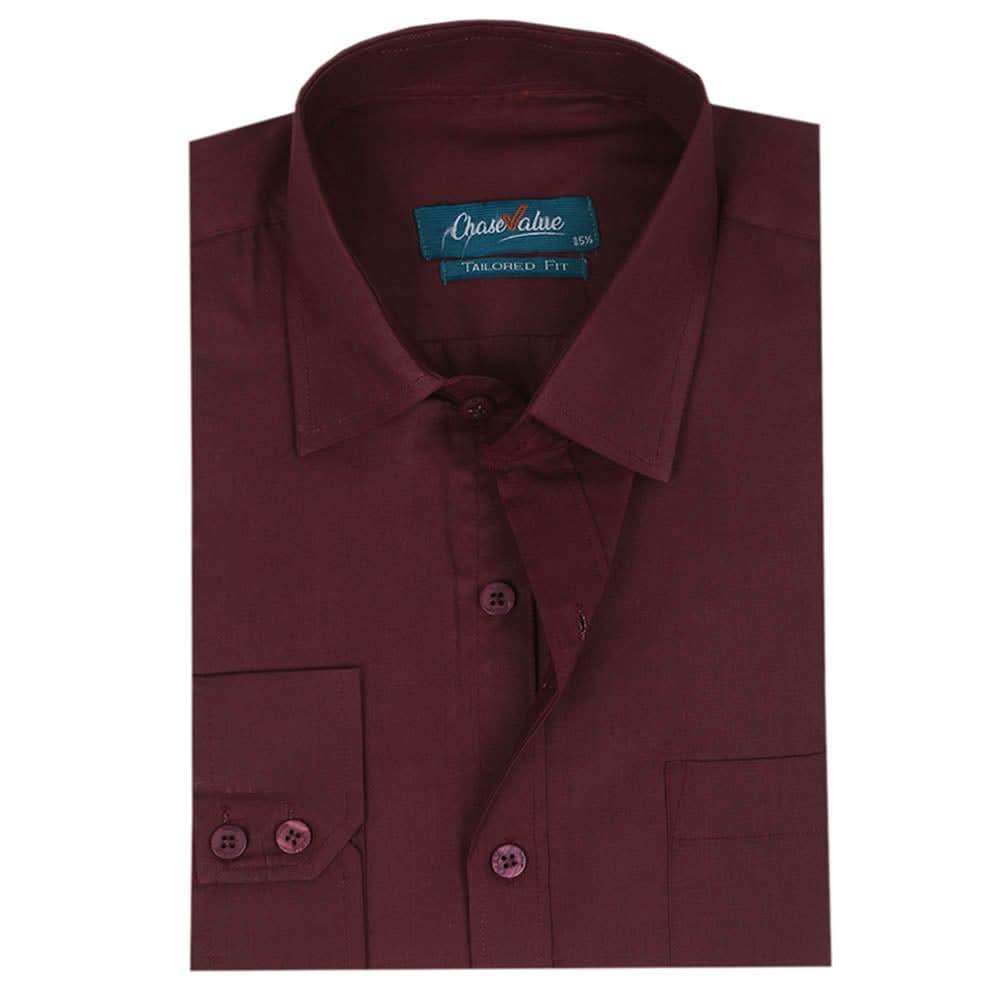 Men's Formal Shirt - Maroon, Men's Shirts, Chase Value, Chase Value