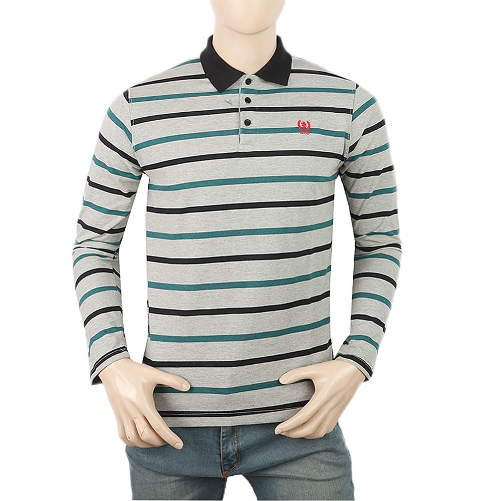 Men's Yarn Dyed Full Sleeves Polo T-Shirt - Multi, Men, T-Shirts And Polos, Chase Value, Chase Value
