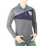 Men's Full Sleeves Fancy Polo T-Shirt - Dark Grey, Men, T-Shirts And Polos, Chase Value, Chase Value